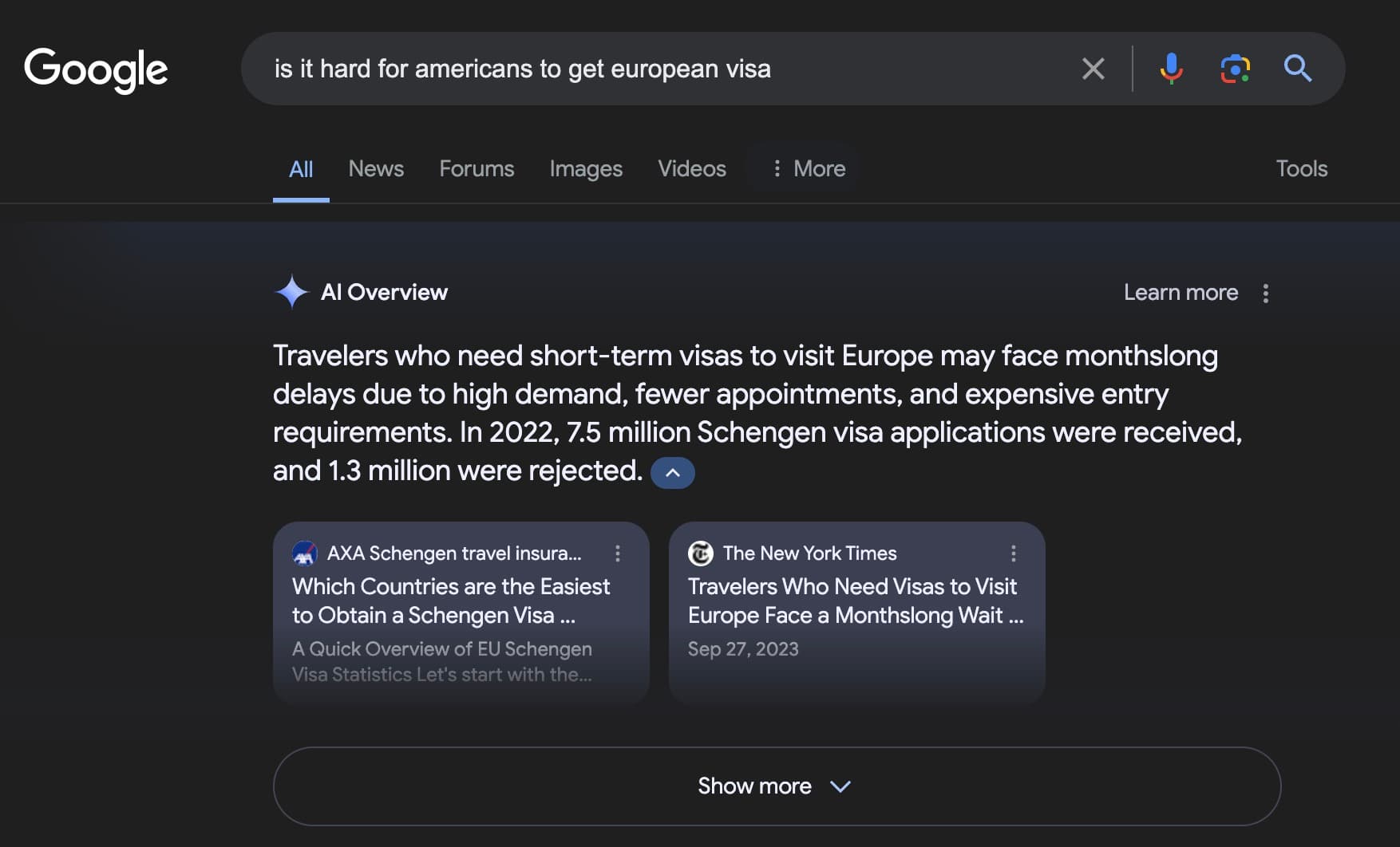 AI Overview Example (Google Search Result Screen Shot)