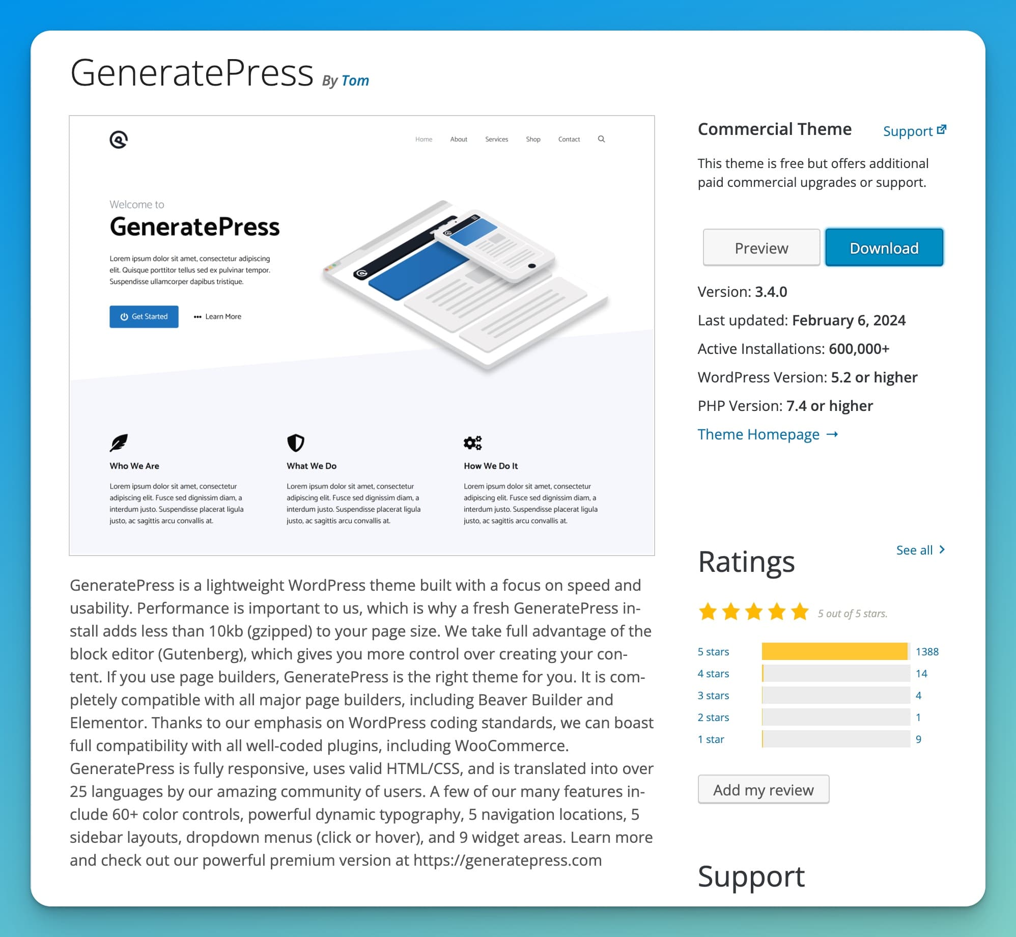 GeneratePress Free WordPress Theme (Example)