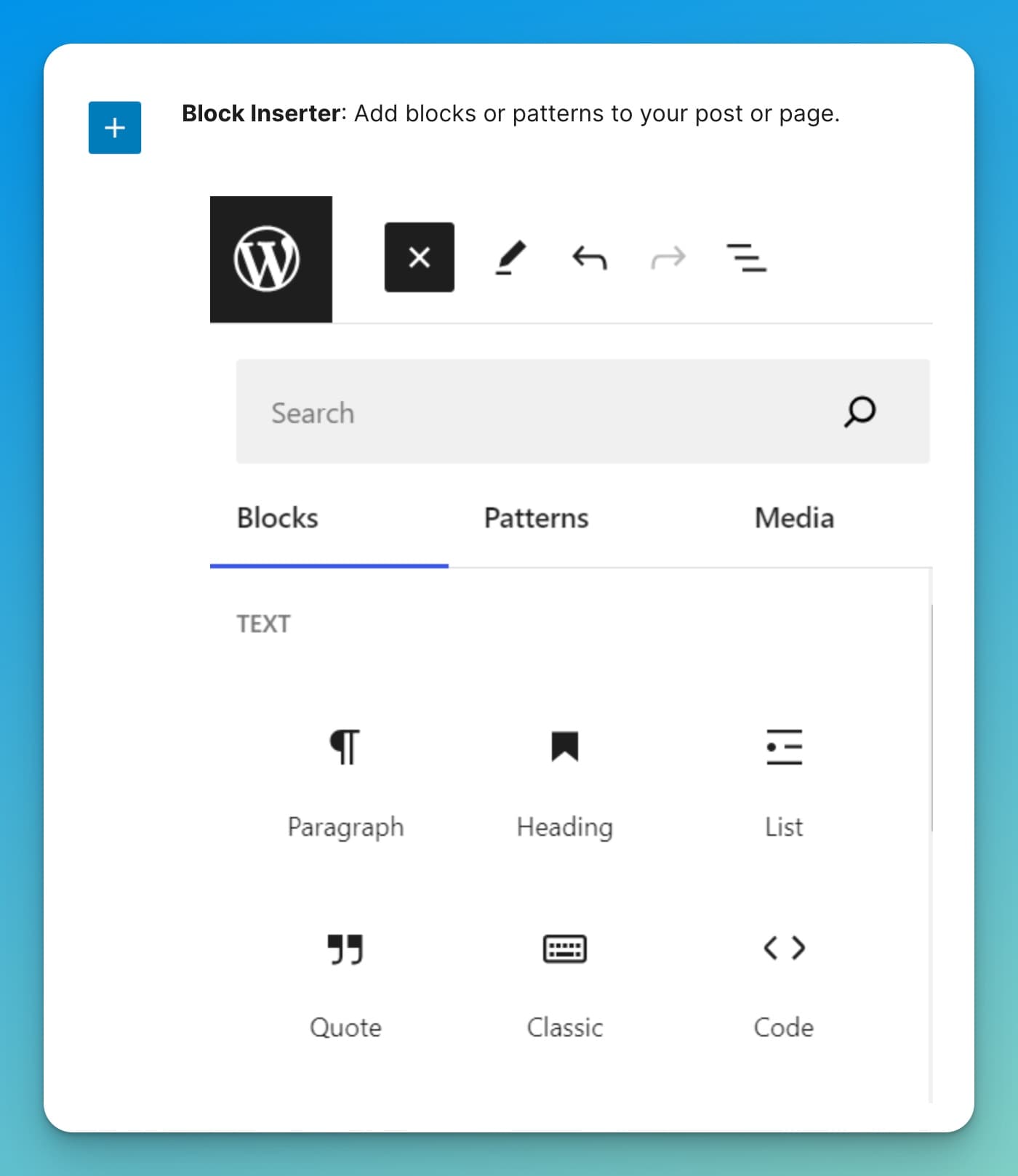 WordPress Block Editor Screen Shot