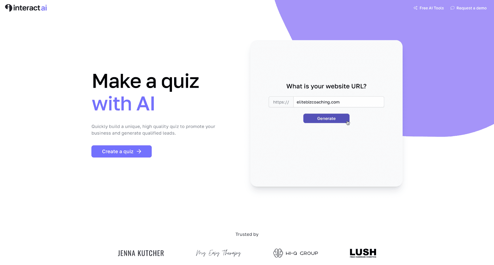 Interact AI-Powered Quiz Maker (Screen Shot)