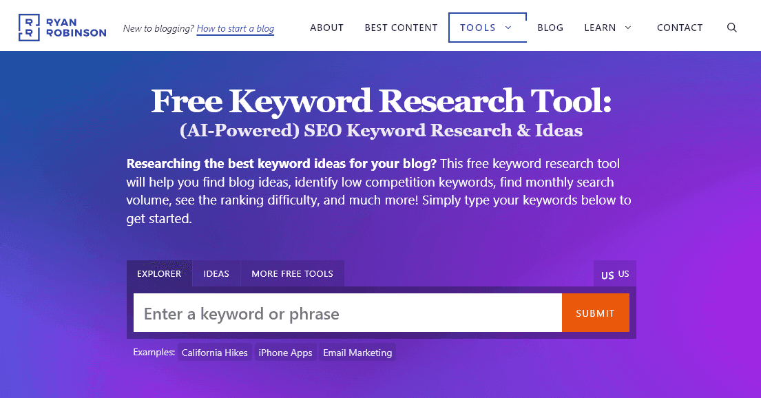 Free Keyword Research Tool from RyRob.com