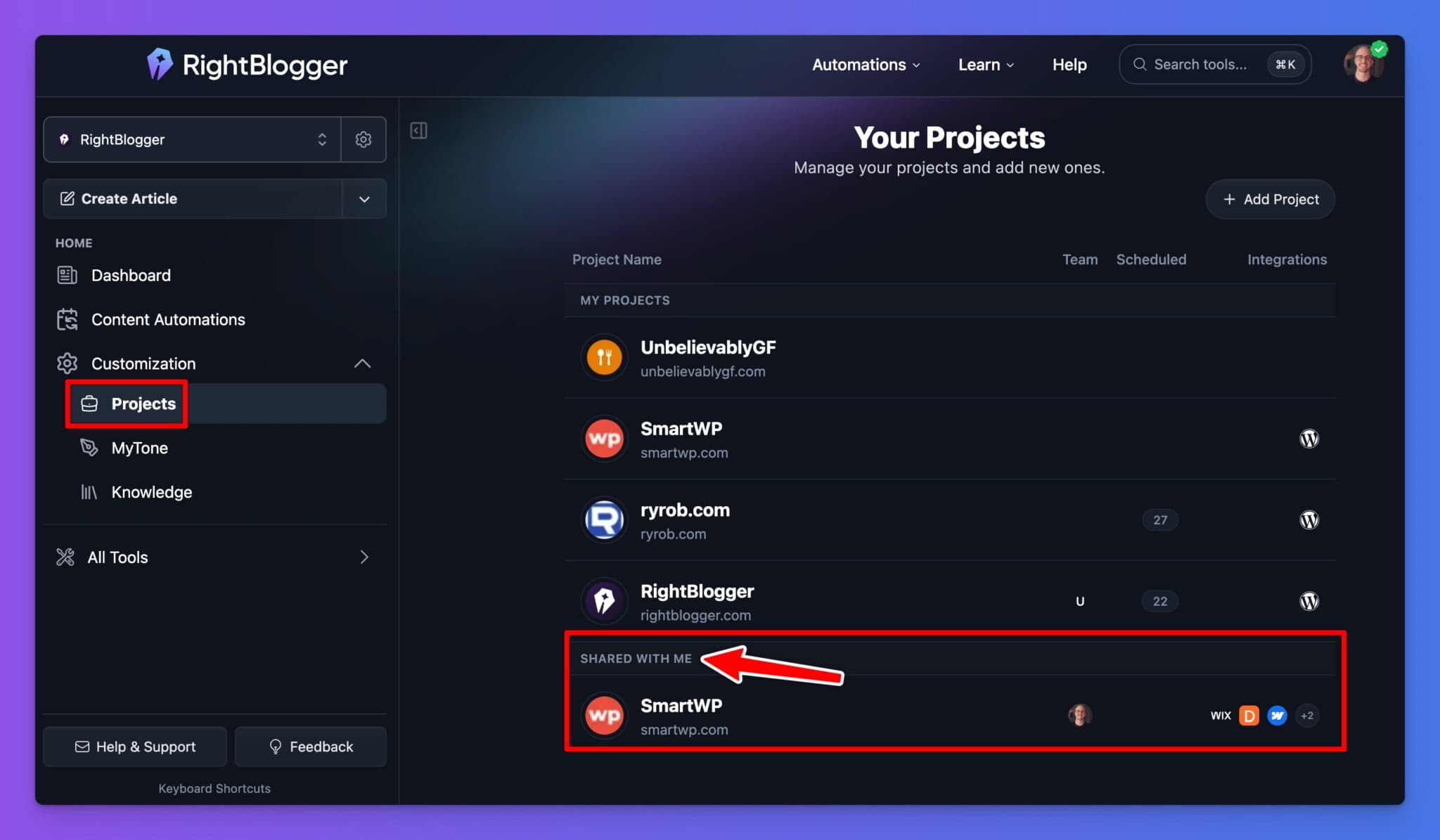 Projects Overview and Teams