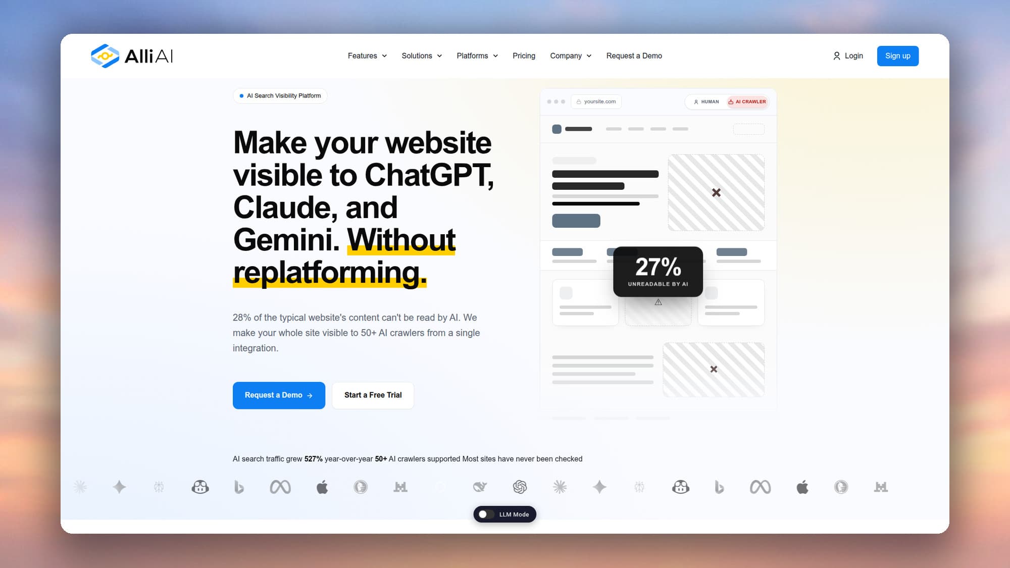 Alli AI homepage