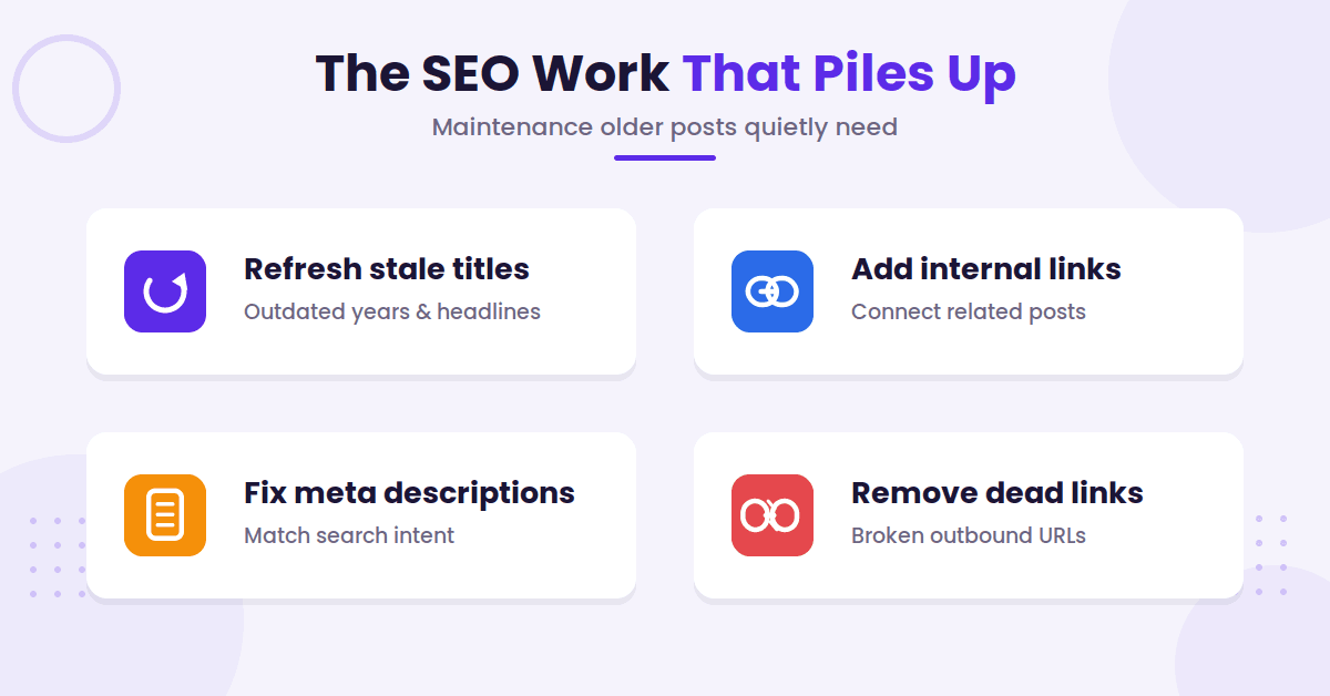 older post maintenance task checklist grid