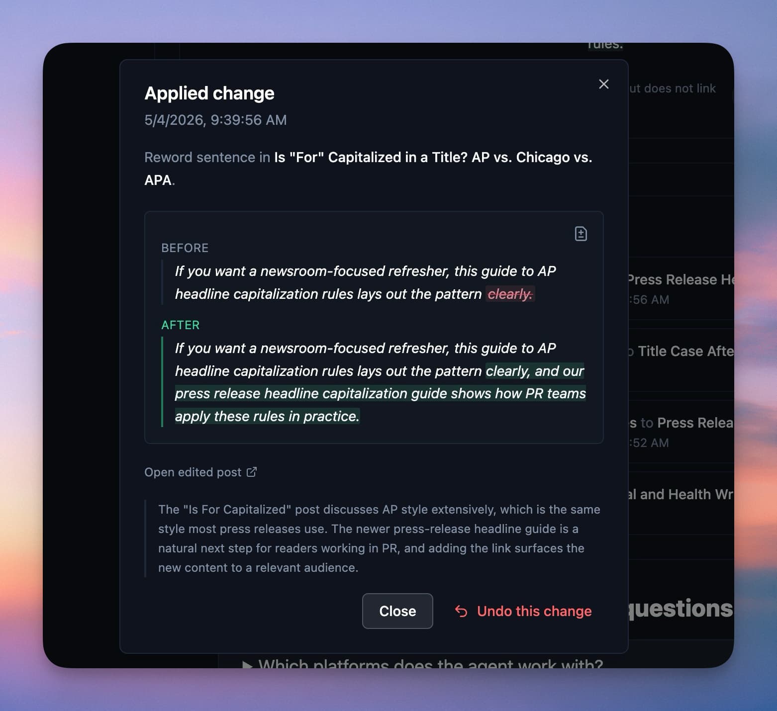 Reversible by Default screenshot