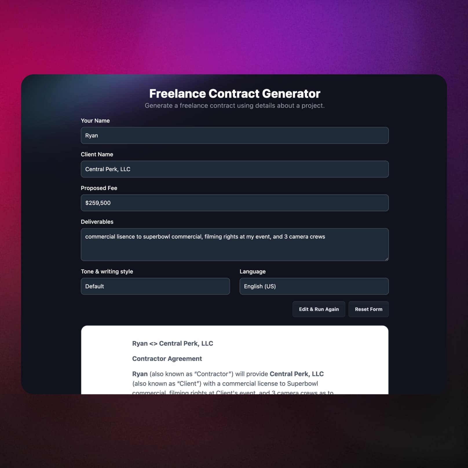 Business Tools for Content Creation screenshot