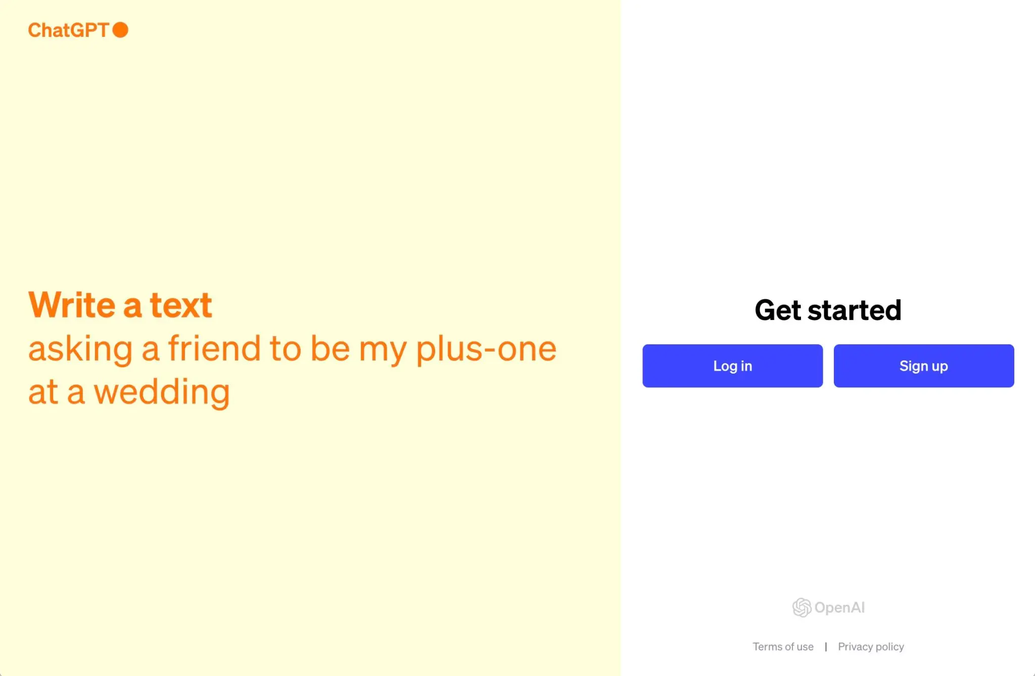 ChatGPT login page
