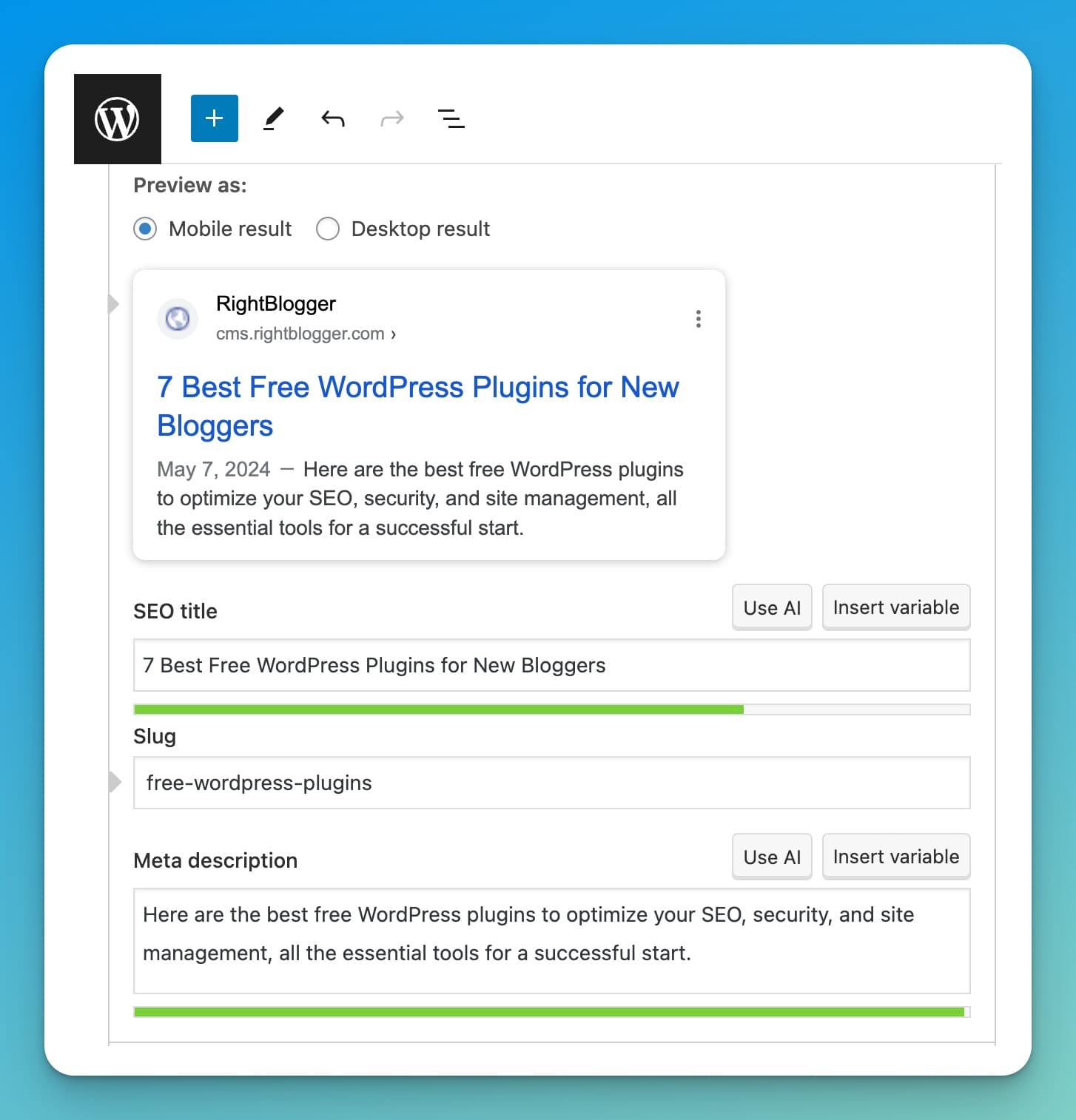 Best Free WordPress Plugins (Yoast SEO Example Screen Shot)
