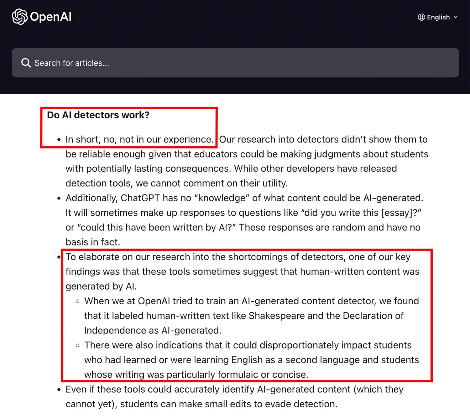 https://help.openai.com/en/articles/8313351-how-can-educators-respond-to-students-presenting-ai-generated-content-as-their-own