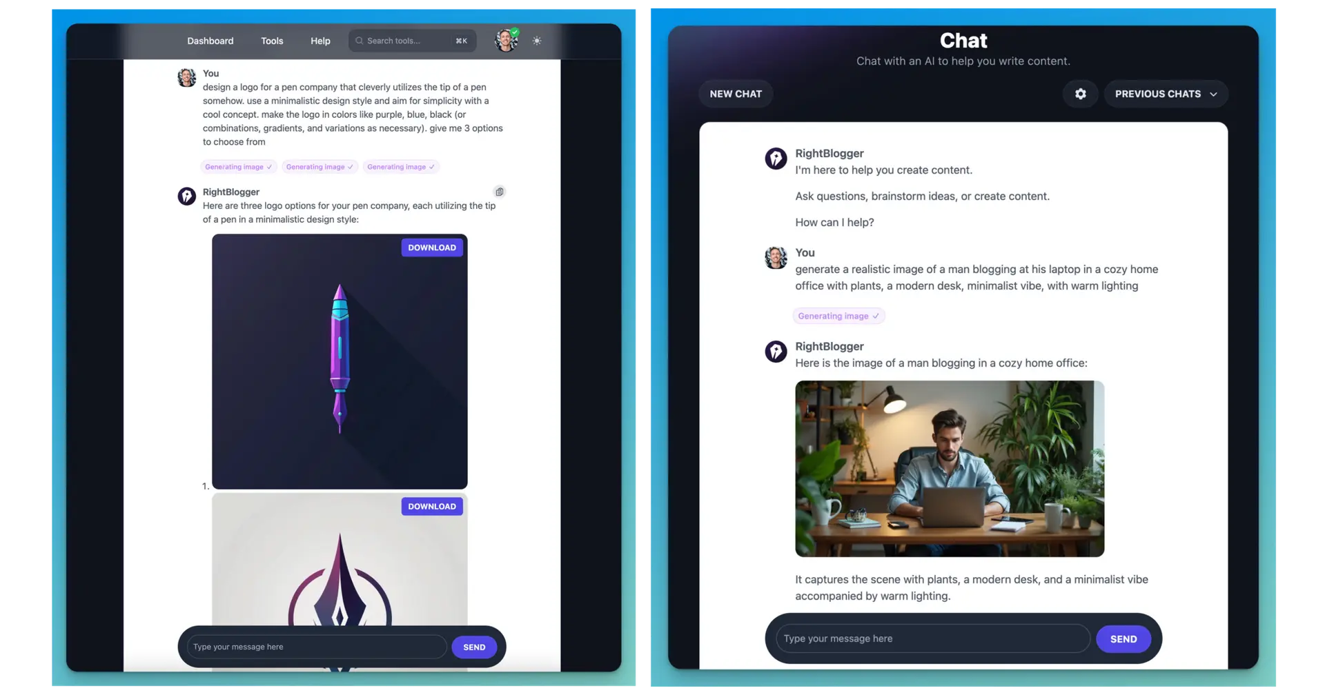 RightBlogger Chat Images and Logos