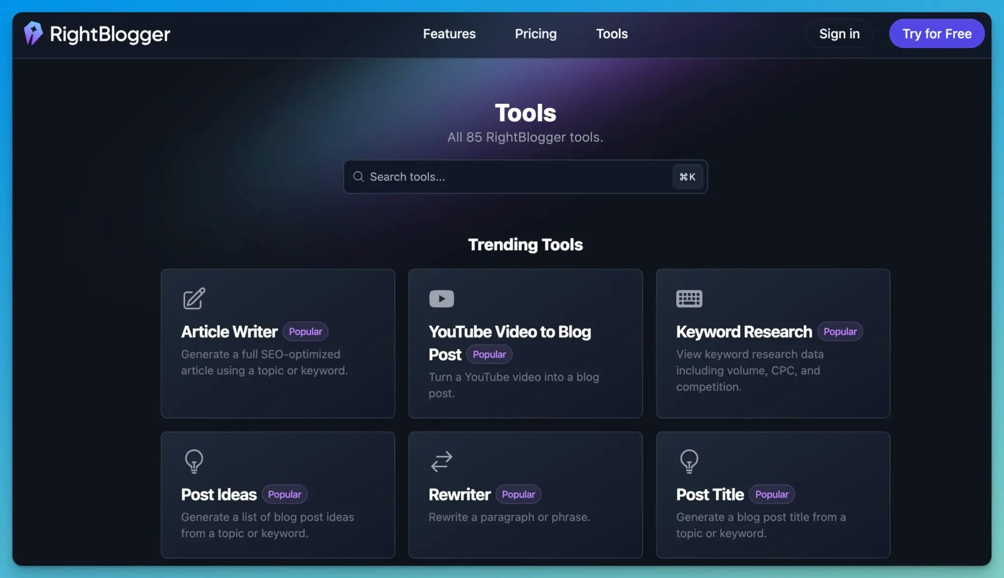 Can AI Write Books (Tools for Writers) RightBlogger Screen Shot