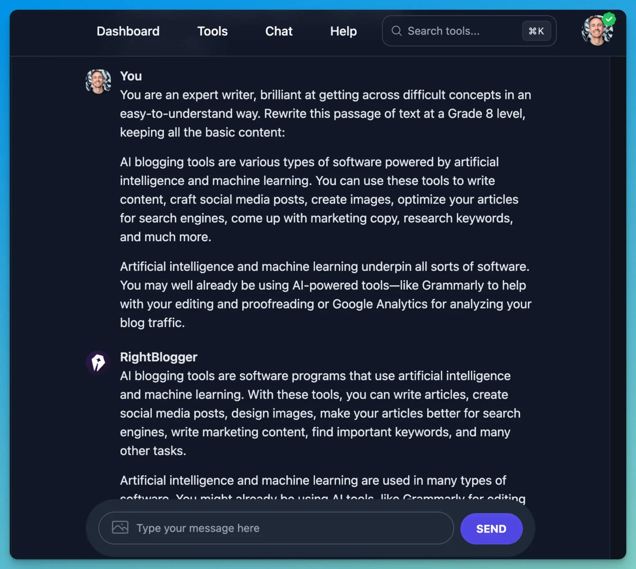 ChatGPT Prompts for Editing Writing (Screen Shot Example)