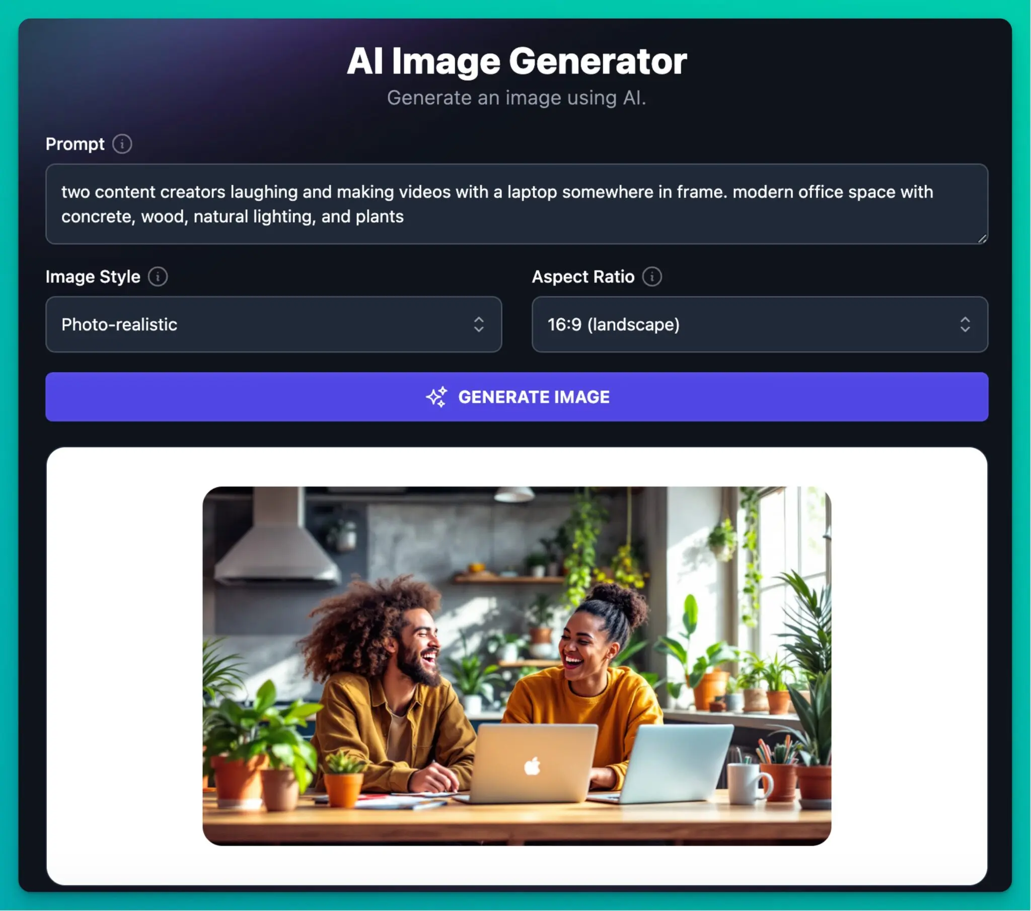 Example of AI Image Generator to Make Money with AI (Screen Shot)