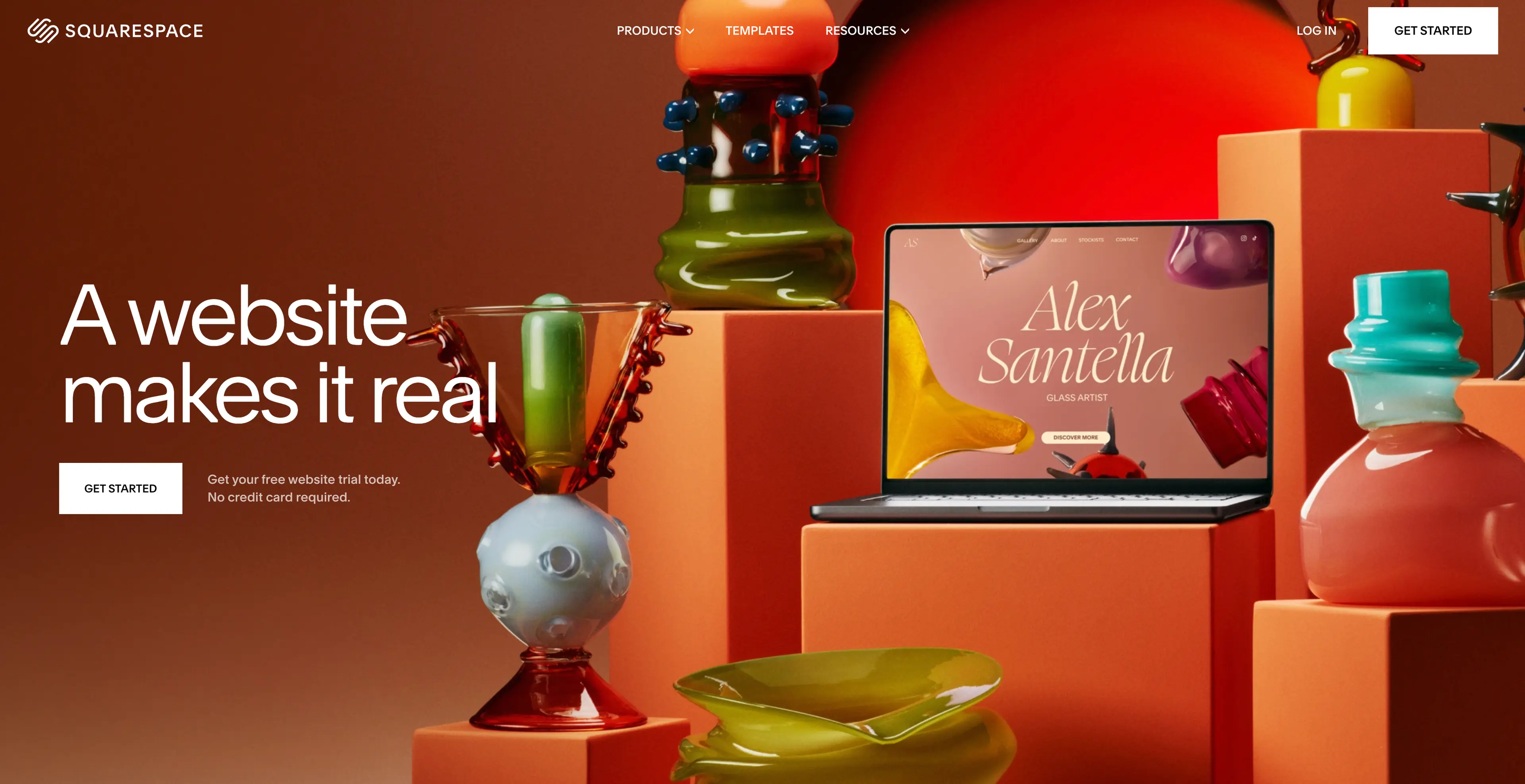Example of a Squarespace website homepage showing the platform's polished, design-forward template style