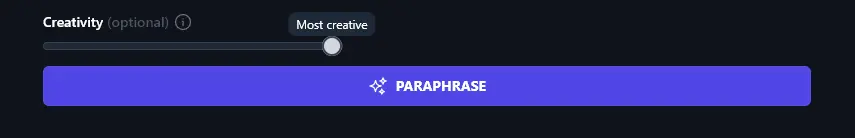 The Creativity Slider for the Paraphrasing Tool