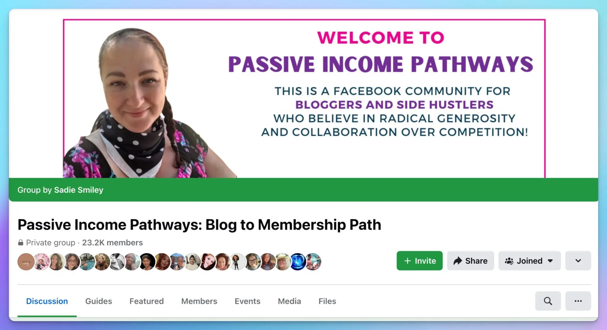 Passive Income Pathways Facebook Group with Sadie Smiley Interview