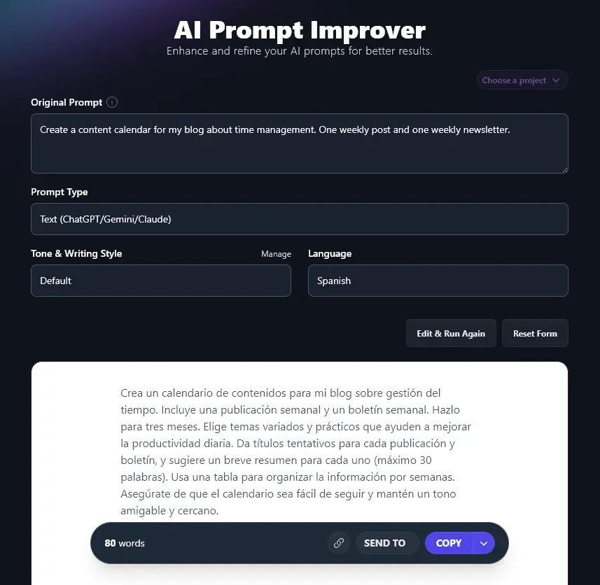 Creating Content in Spanish With the AI Prompt Generator's Powerful Language Capabilities