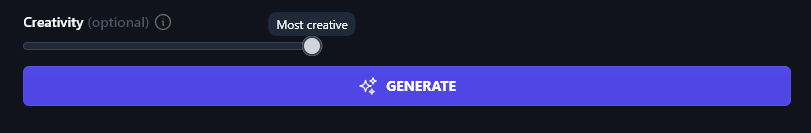 Changing the Creativity Level for the Blog Post to YouTube Video Script Generator