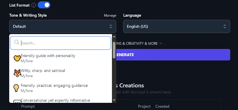 Using Custom MyTones Within the Key Takeaways Generator