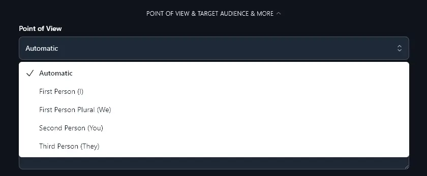 Adjusting the Point of View to Use for the AI LinkedIn Headline Generator