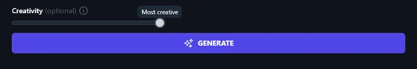 Adjusting Creativity With the LinkedIn Post Generator's Creativity Slider
