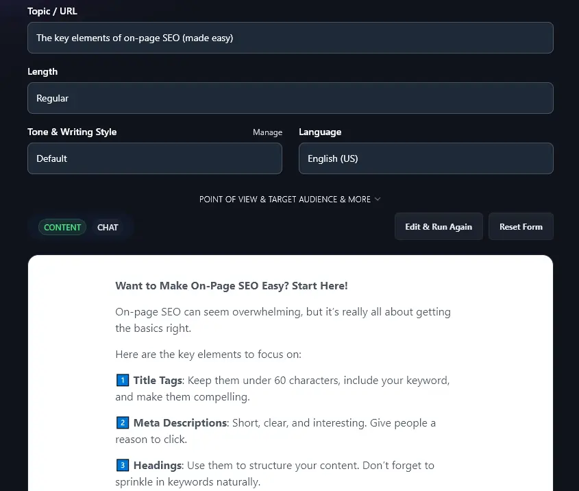 The LinkedIn Post Generated by the AI Tool, Including Bold Text and Number Emojis