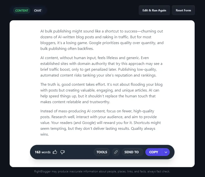 Creating a Summary of a Full Blog Post Using the AI Shorten Text Tool