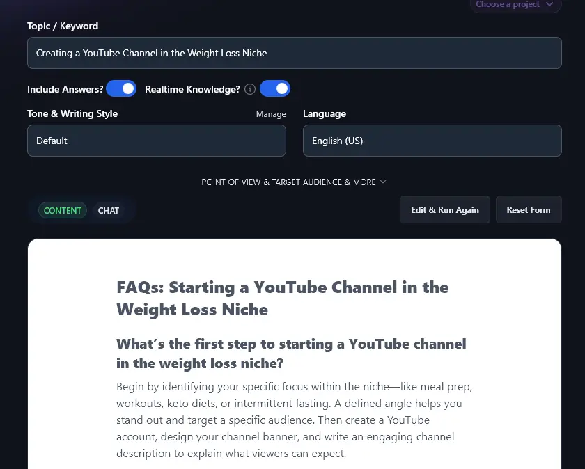 Giving the AI FAQ Generator a More Specific Topic