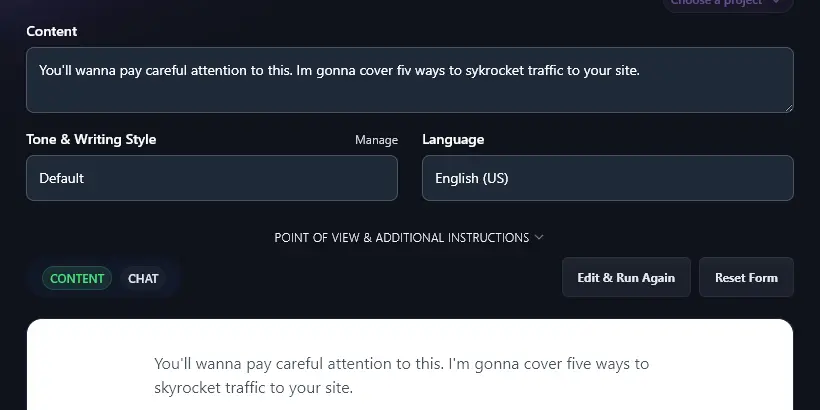 Giving the Grammar Fixer Additional Instructions to Follow (e.g. Words NOT to Change)