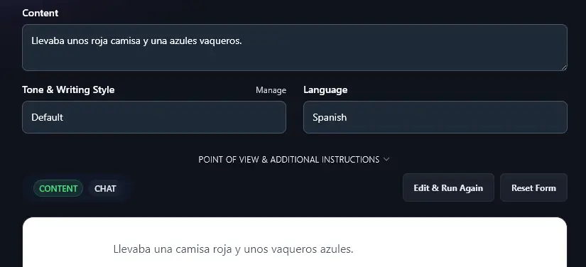 Fixing a Piece of Text Written in Spanish Instead of English
