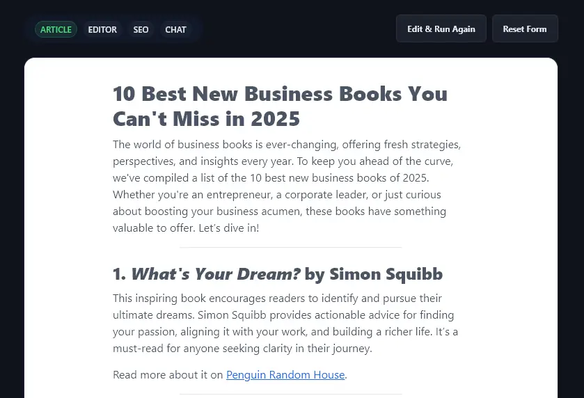 Including Realtime Knowledge in an Article Generated by the Listicle Writer Tool