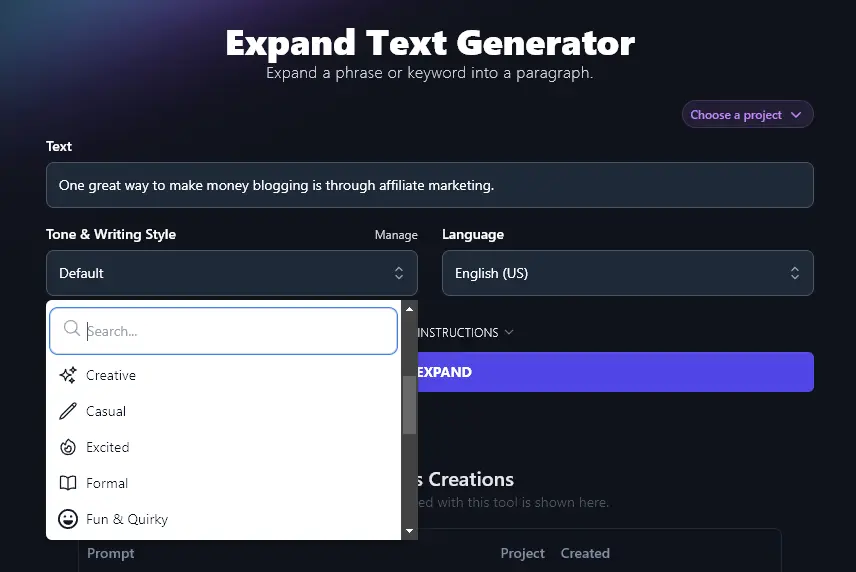 Choosing an Appropriate Tone and Writing Style for Your Expanded Text