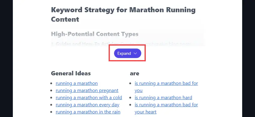 Expanding the List of Keyword Strategy Suggestions for the People Also Ask Tool
