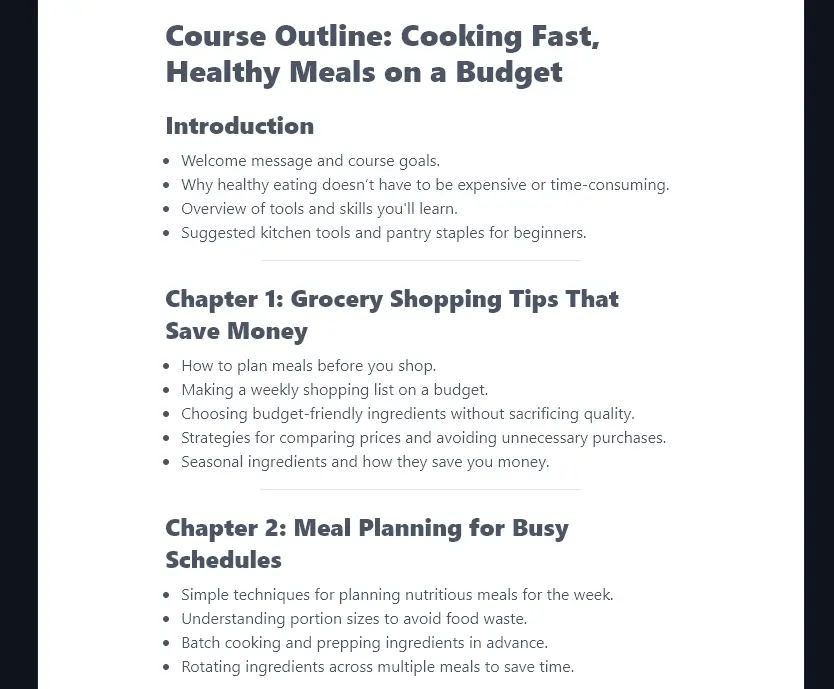 An Outline Produced for a Much More Detailed Topic