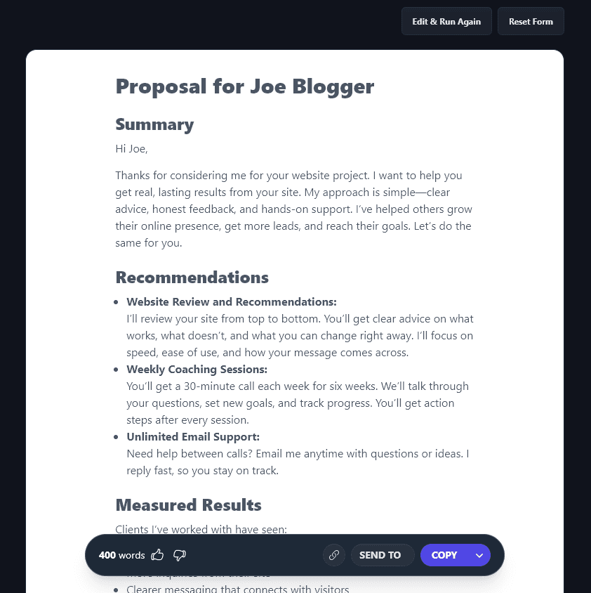 A Detailed Proposal Generated by the AI Proposal Tool