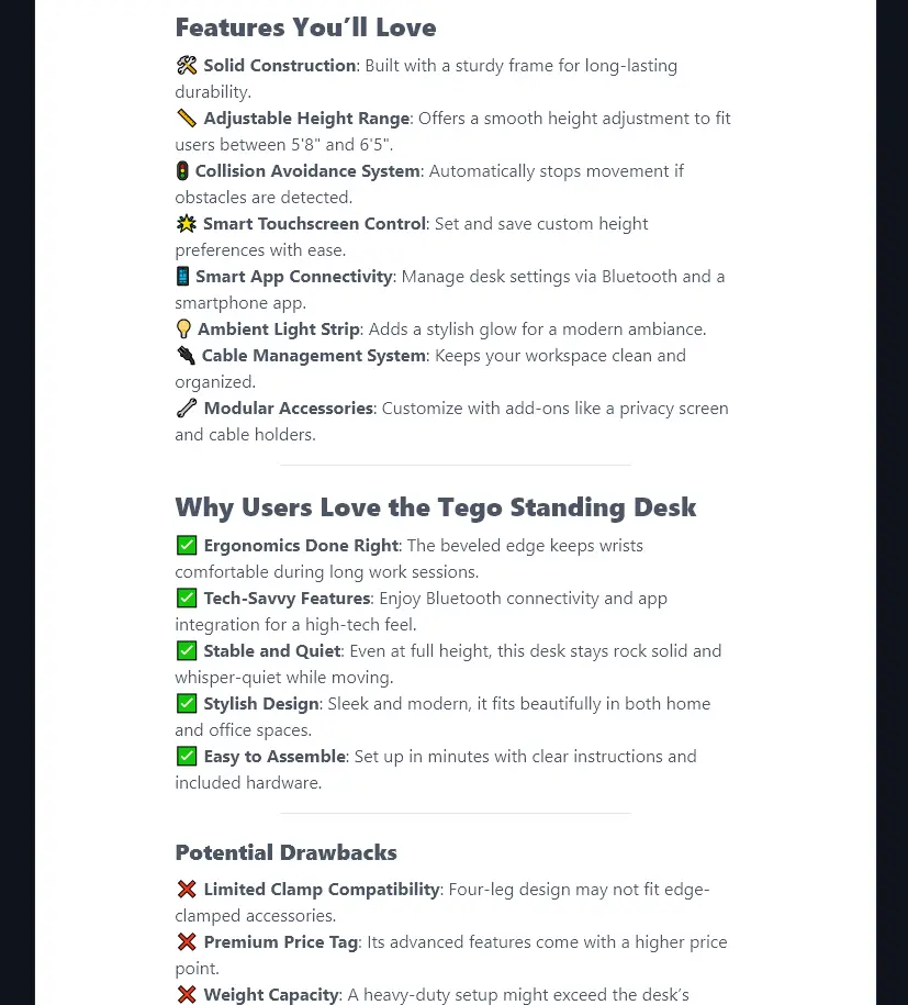 The Product Description Generator Has Followed Our Advanced Instructions to Use Emojis Instead of Bullet Points