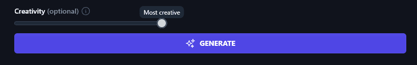 The Creativity Slider for the AI Review Generator Tool