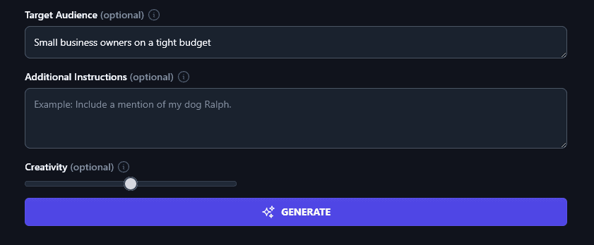 Describing Your Target Audience in the Cold Email Generator