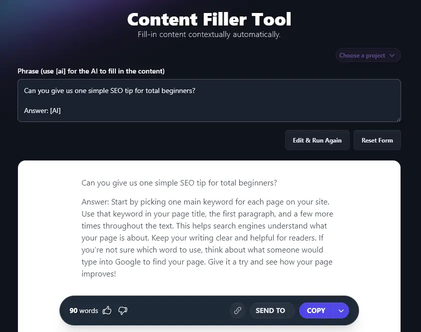 The Detailed Answer Produced By the Content Filler