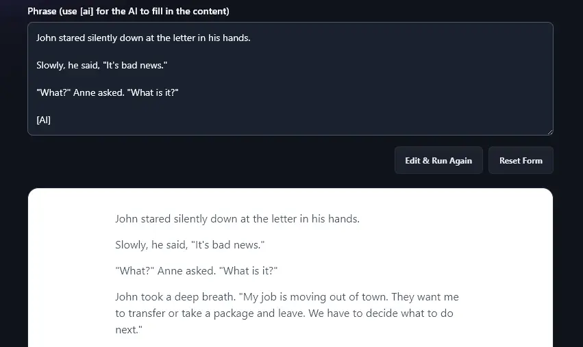 Writing Creative Content Like a Short Story Using the AI Content Filler