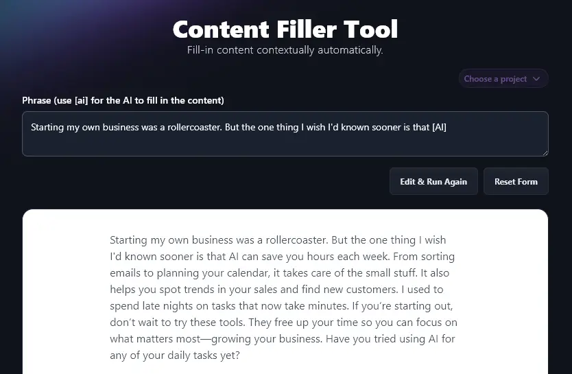 Crafting Social Media Posts Using the Content Filler
