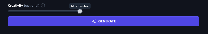 Adjusting the Creativity Level of the AI Hook Generator