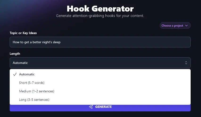 Selecting Your Hook's Length With the Hook Generator