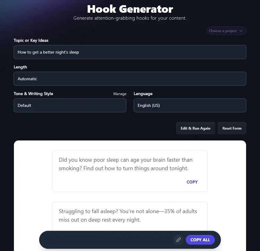 Creating a List of Hooks With the Hook Generator