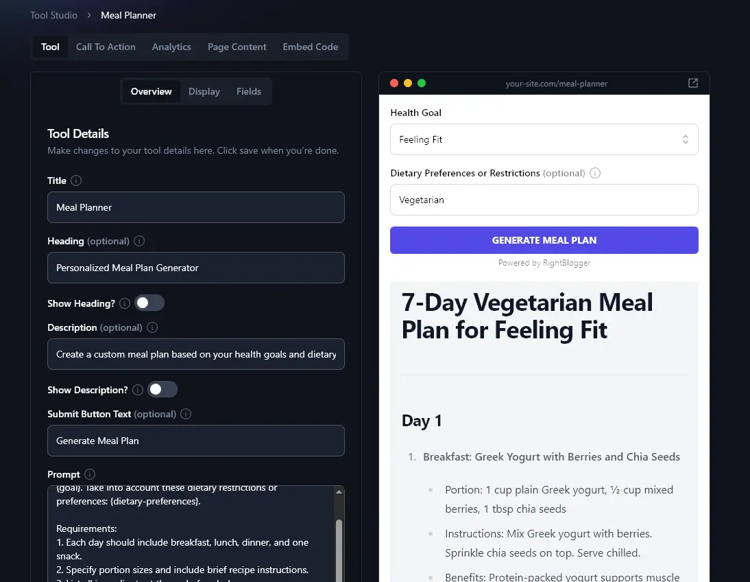 Trying Out the Meal Planner Lead Magnet