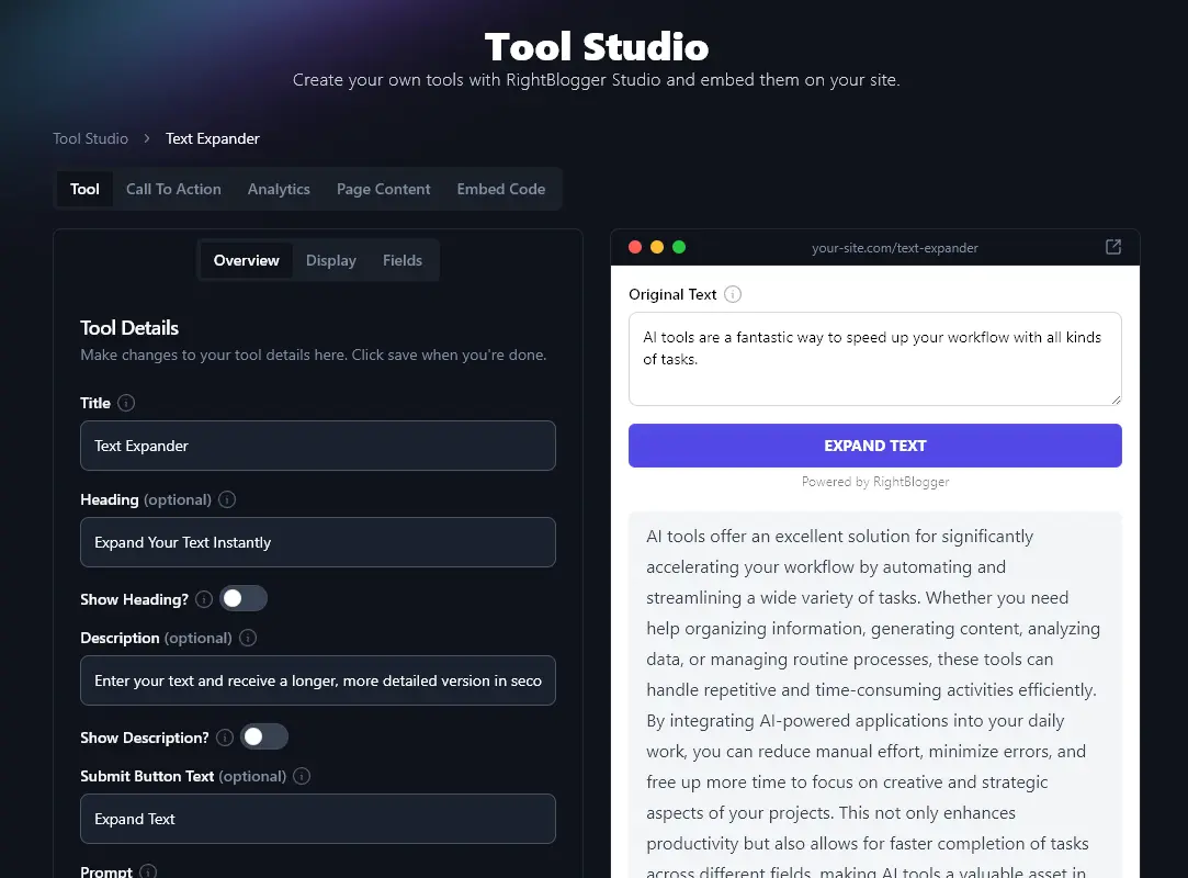 Trying Out the New Text Expander Lead Magnet in the RightBlogger Tool Studio