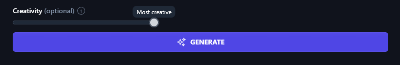 Adjusting the Creativity Level of the AI Tweet Generator