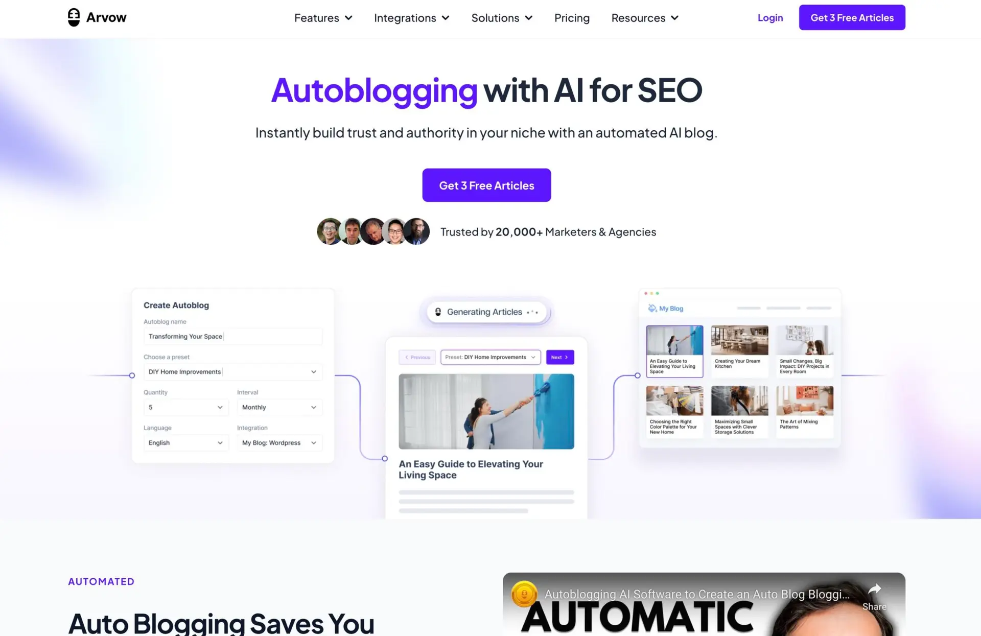 Arvow Homepage