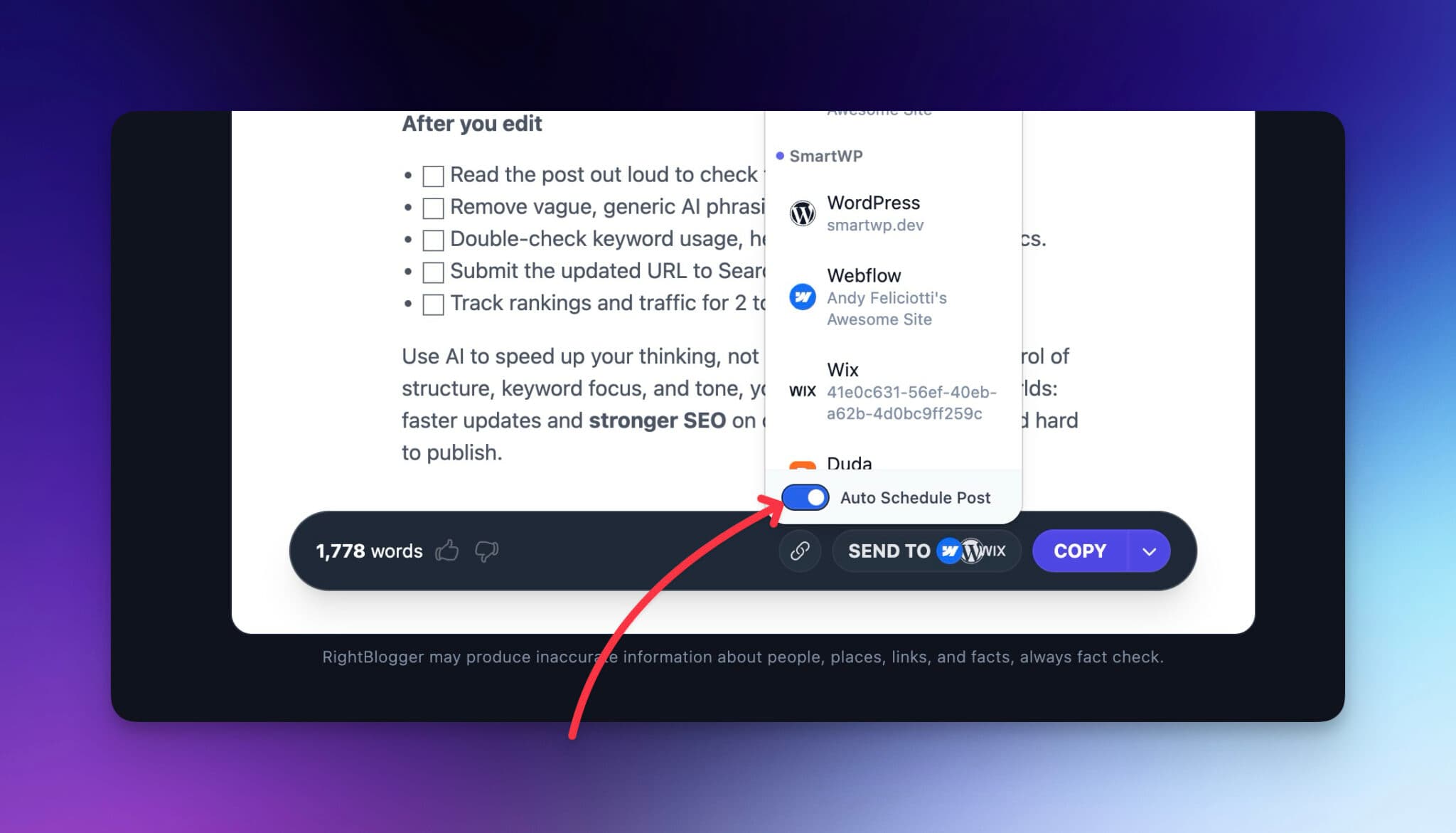 Scheduling in Article Writer
