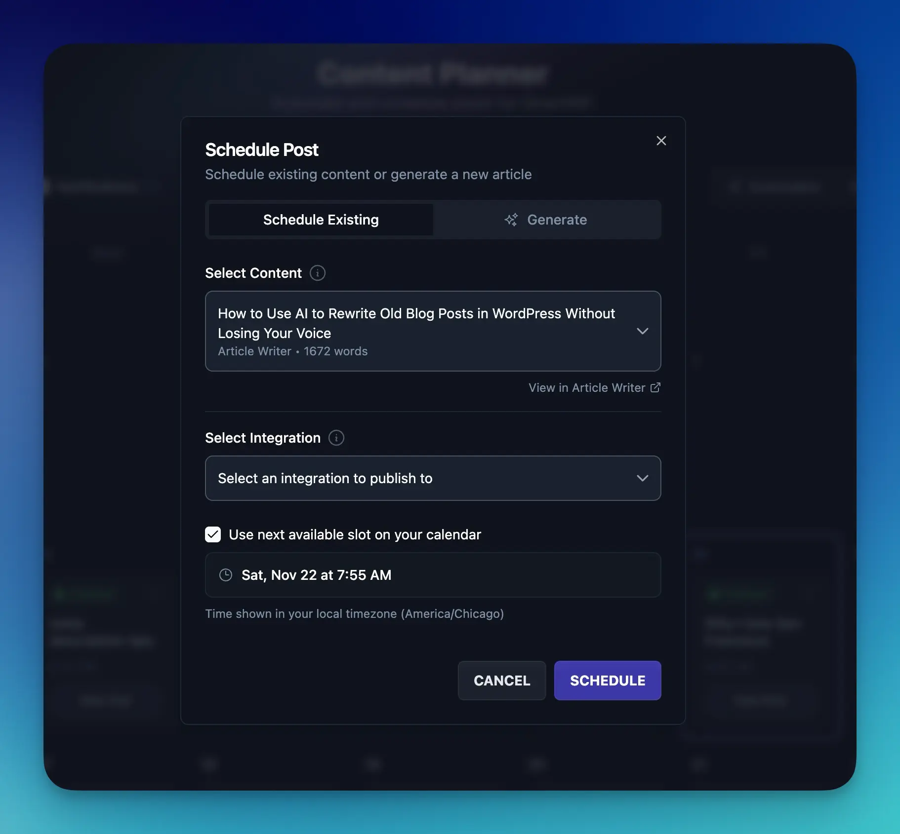 Flexible Scheduling screenshot